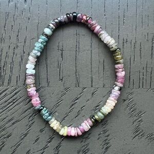 (ONE) Watermelon tourmaline bracelet SIZE 6.5’